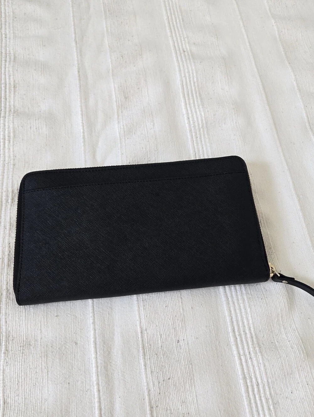 Kate Spade Talla Laurel Large Travel Wallet Clutch Zip Organazer Black Leather